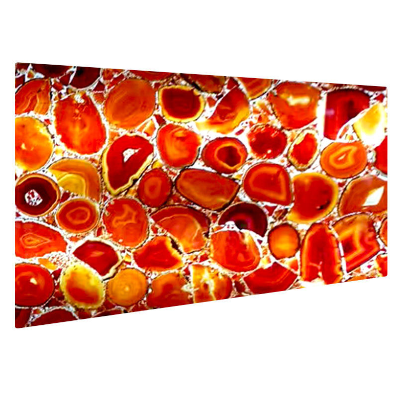 Customized Natural Agate Stone Slabs Modern Villa Dining Wall Panels Art Decor Translucence Semi-precious Onyx Polished Surface