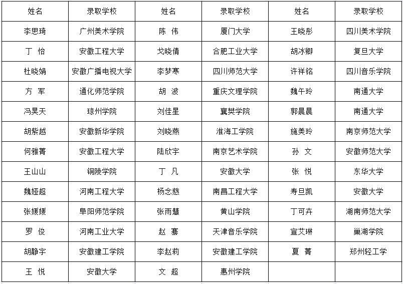 合肥新雅教育2010-2013届部分同学高考成绩及录取情况