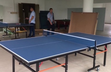 惠州三棟室內乒乓球臺，桌球臺安裝成功