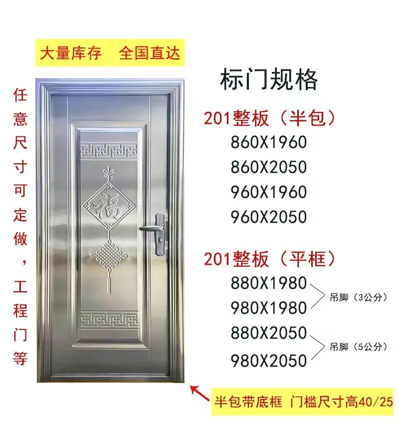 不锈钢门包边门