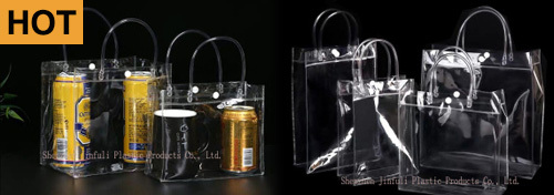 Transparent PVC Gift Tote Bag Customized Printing Buckle Packaging Bag