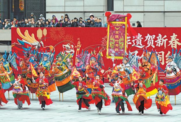 多地民俗展演团队鼓乐齐鸣迎元宵